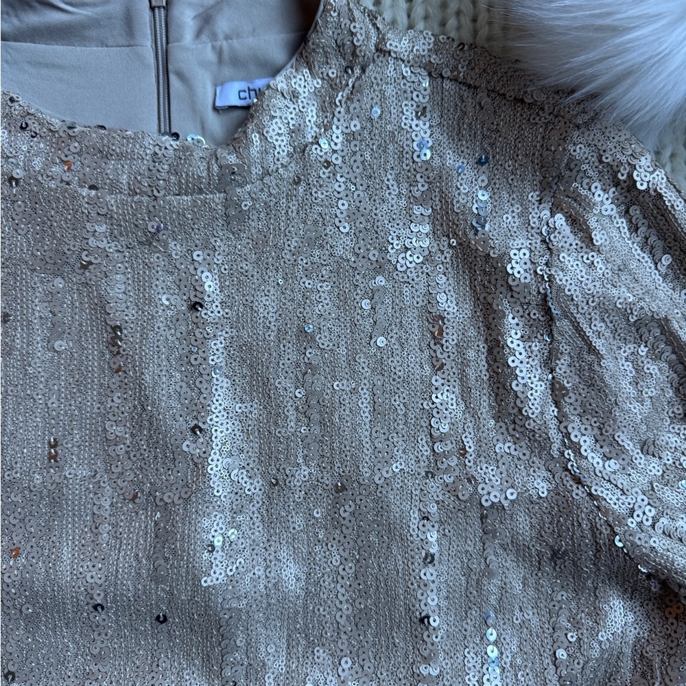 Chico’s Sequin Long Sleeve Size L Top